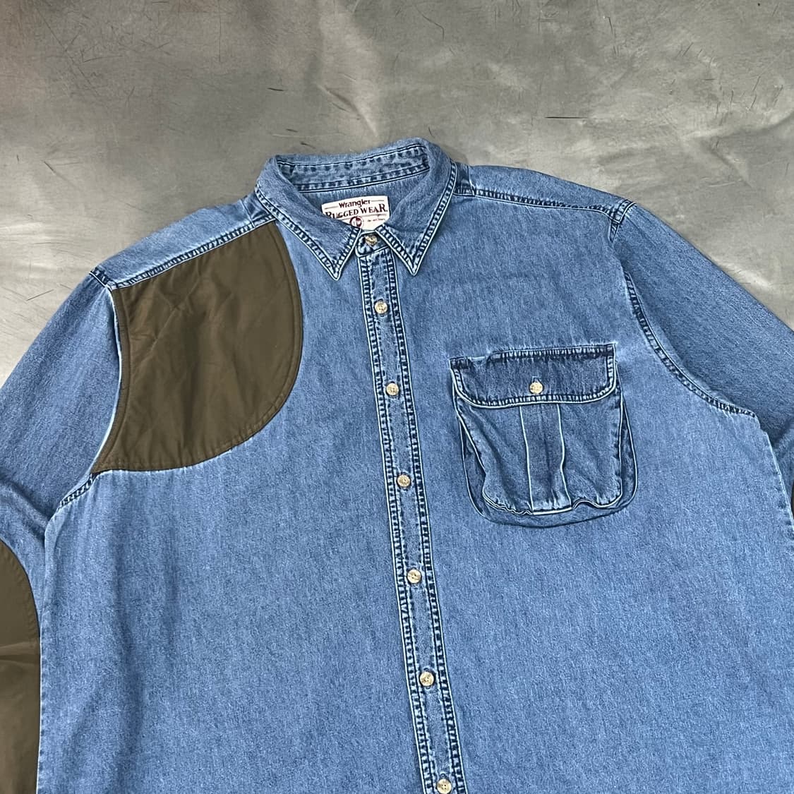  랭글러 배색 워크 데님셔츠 y16132 상품이미지3