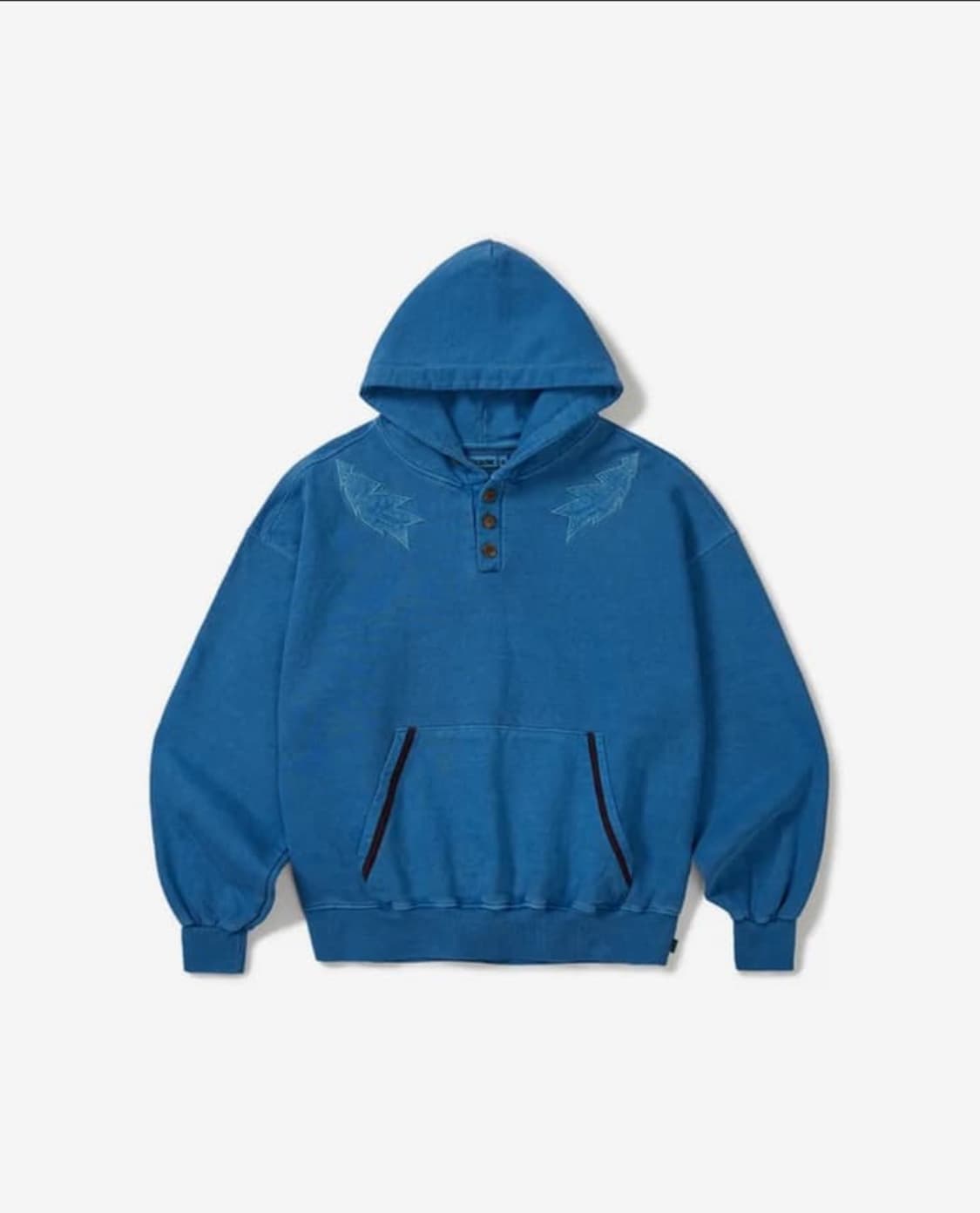 카락터 후드 Garment dyed button hoodie / Pigm 상품이미지1