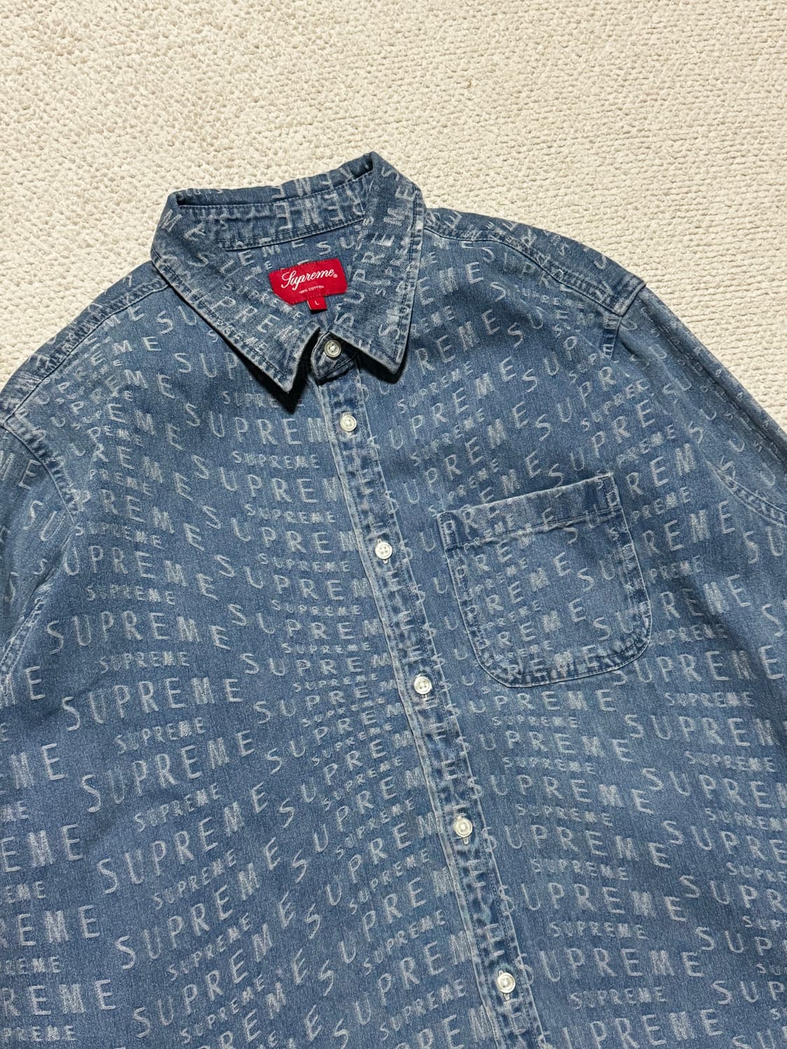 Supreme 수프림 자카드 데님 셔츠 L 상품이미지3