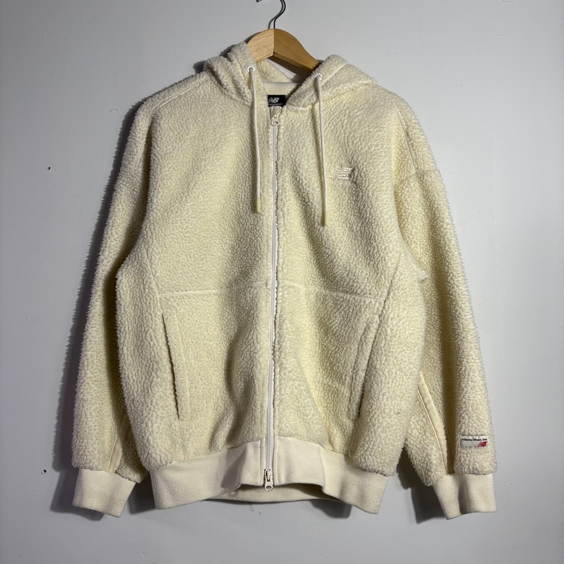 뉴발란스 빈티지 아이보리 보아 플리스 후드 집업 (무료배송) 상품이미지1