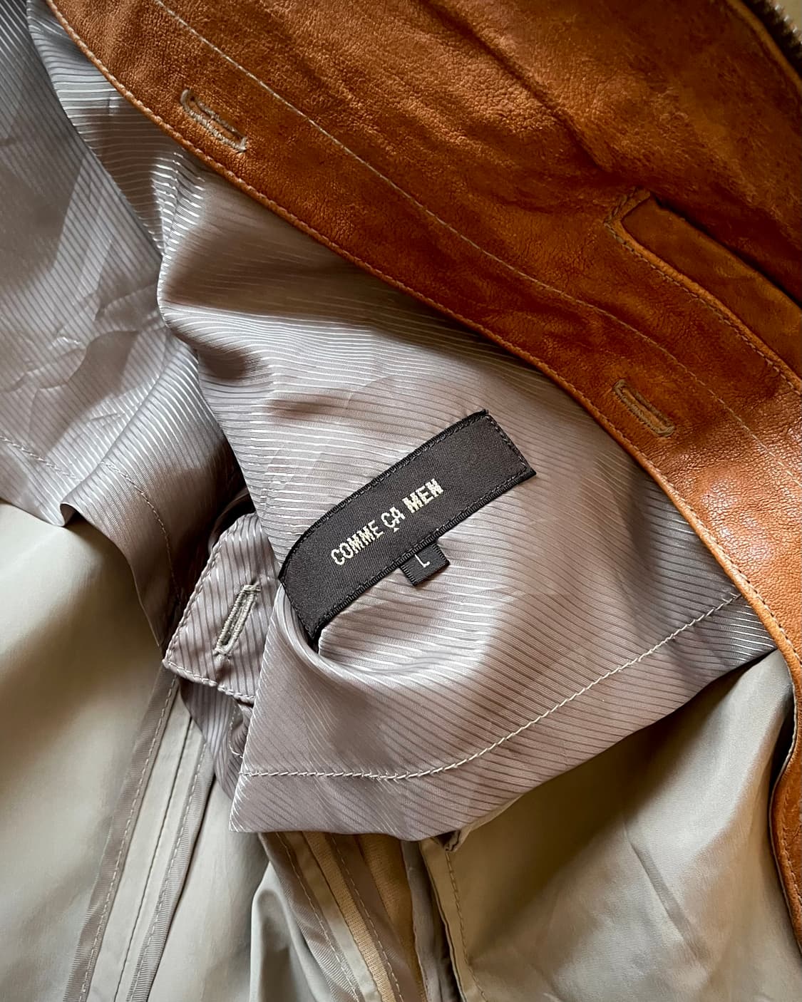 COMME CA ISM Leather Trim Trucker Jacket 상품이미지8