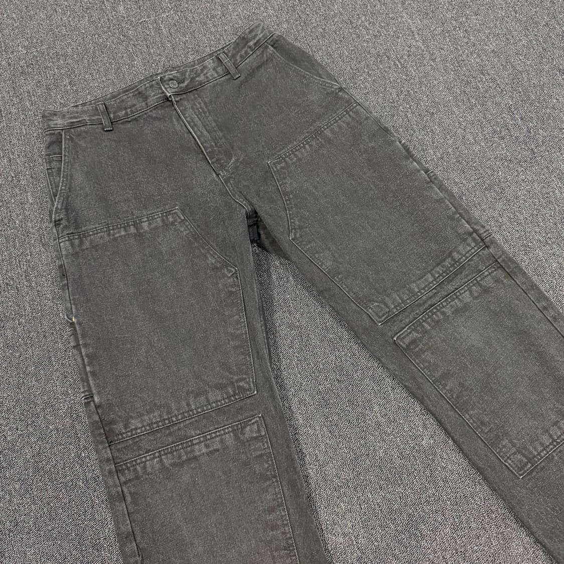 플라스틱 프로덕트 Mpa 더블니 카팬터 블랙 데님팬츠 상품이미지2