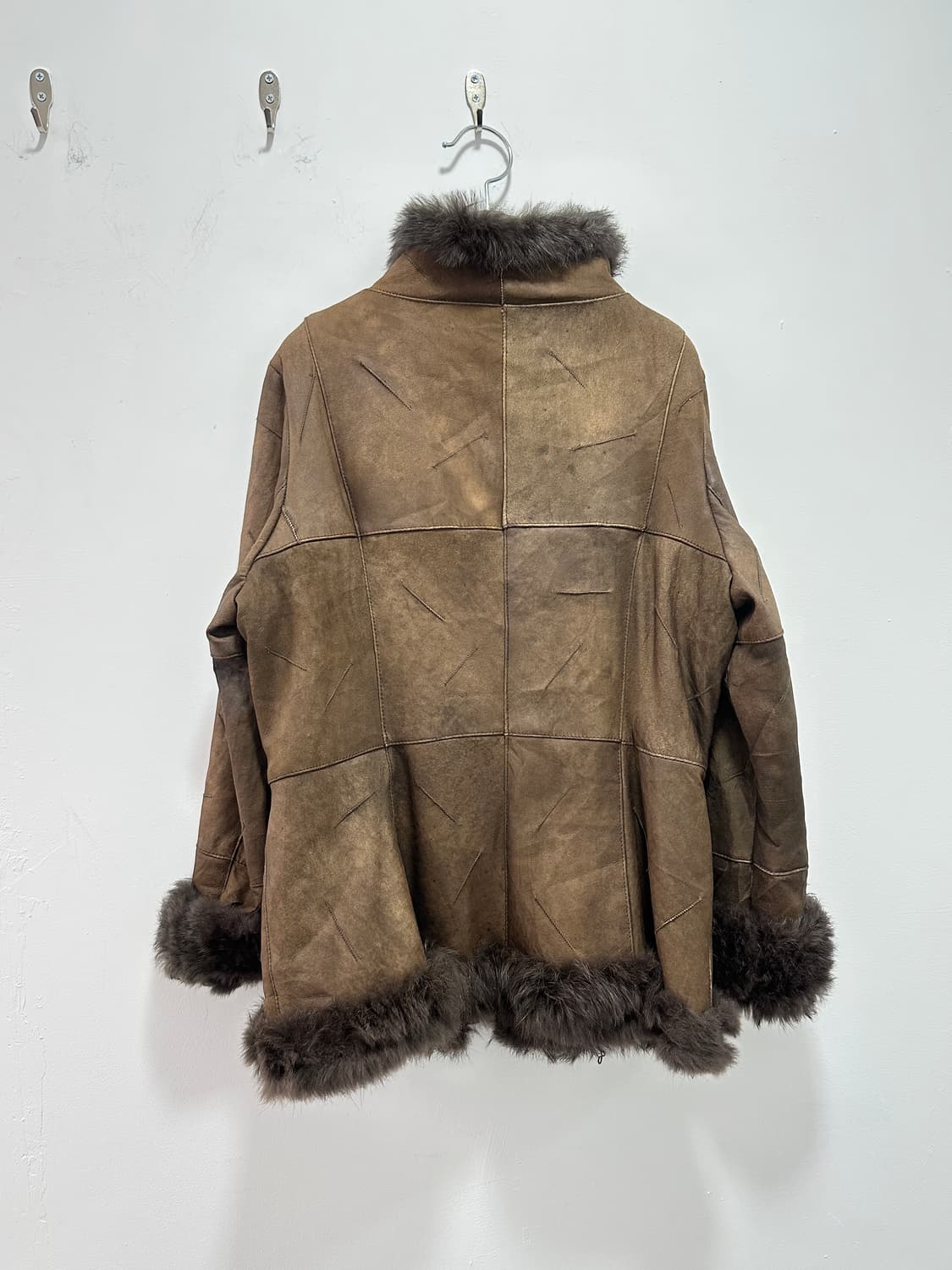 Rabbit brown fur trimming jacket 상품이미지9