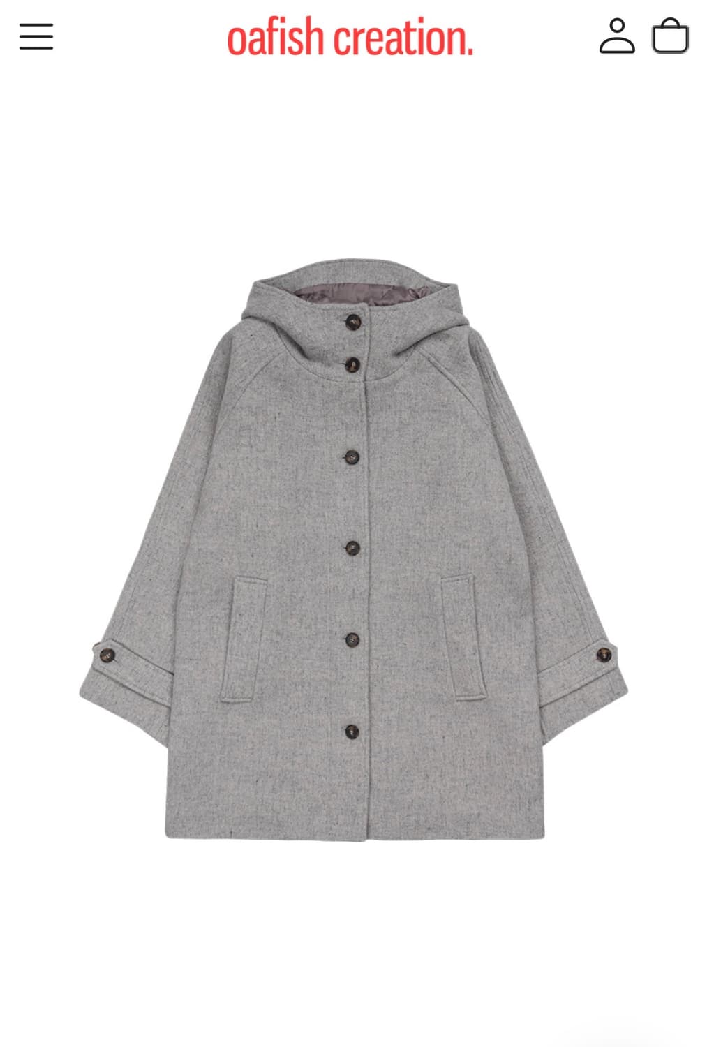 RICH WOOL HALF COAT, GRAY 상품이미지3