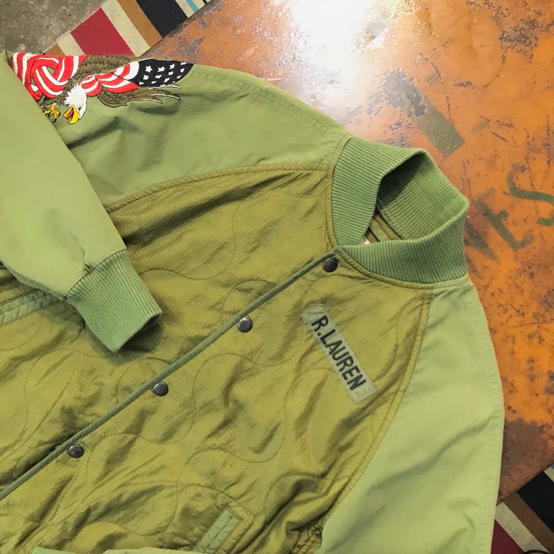 데님 앤 서플라이 독수리 자수 카키 퀼팅 자켓 여성 55 66 남성 97 상품이미지2