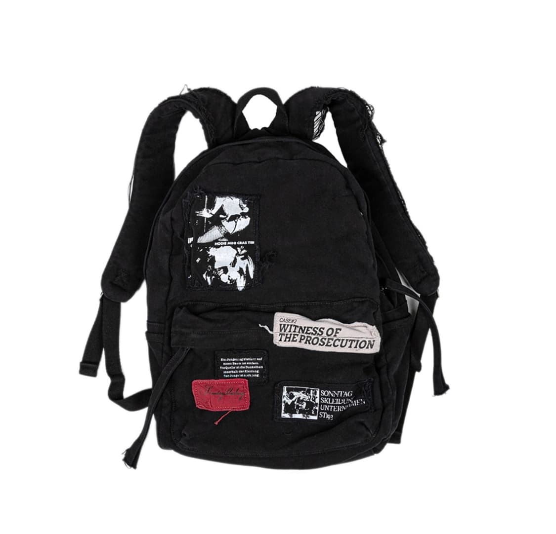 VTG Patches Backpack - Washed Black 상품이미지1