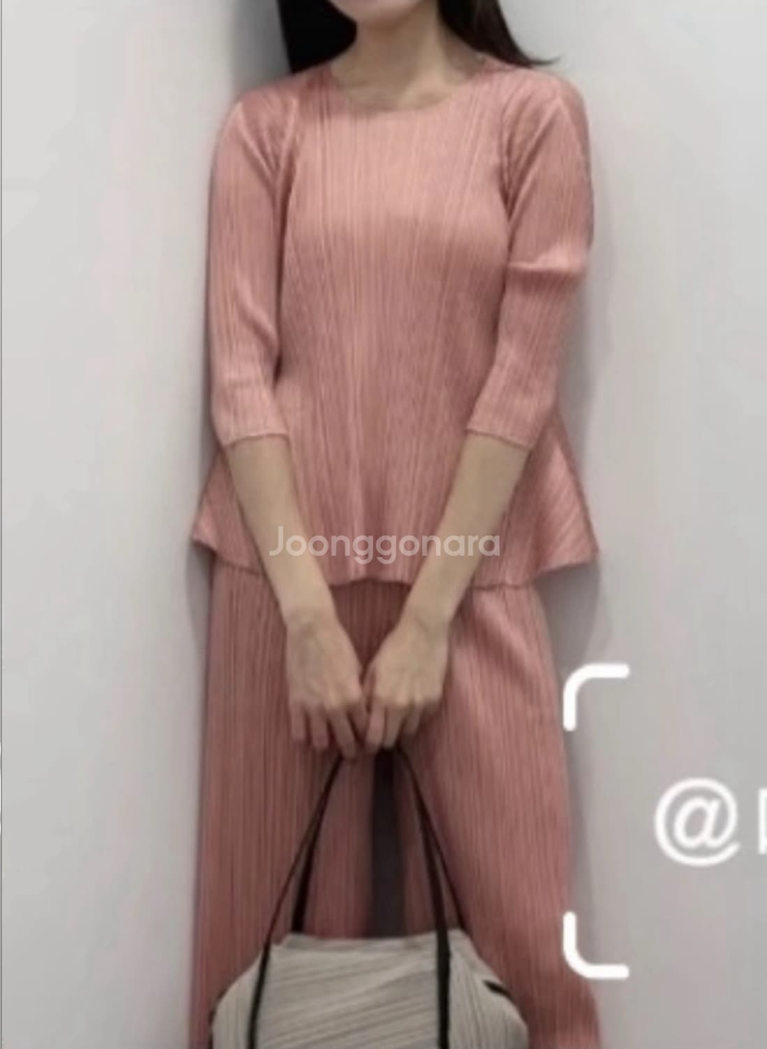 플리츠플리즈 러스터 핑크 상의 셋트 상품이미지2