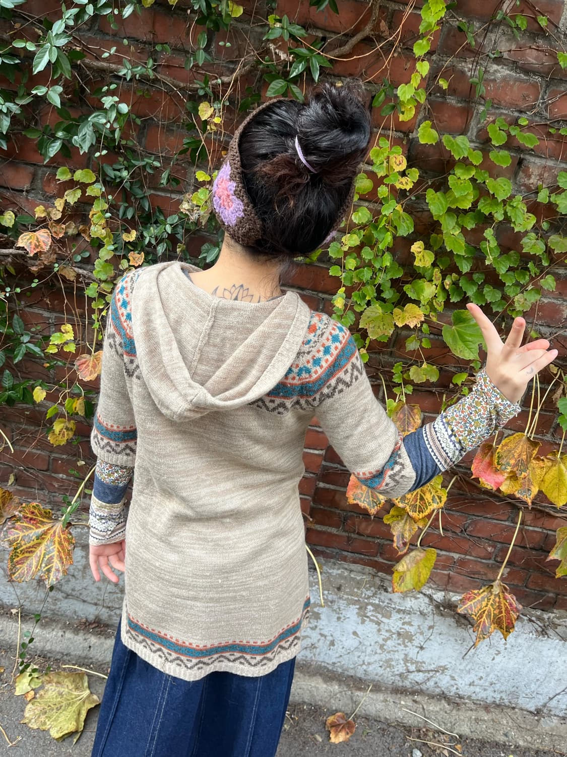 겨울패턴 니트 반팔 원피스 상품이미지4