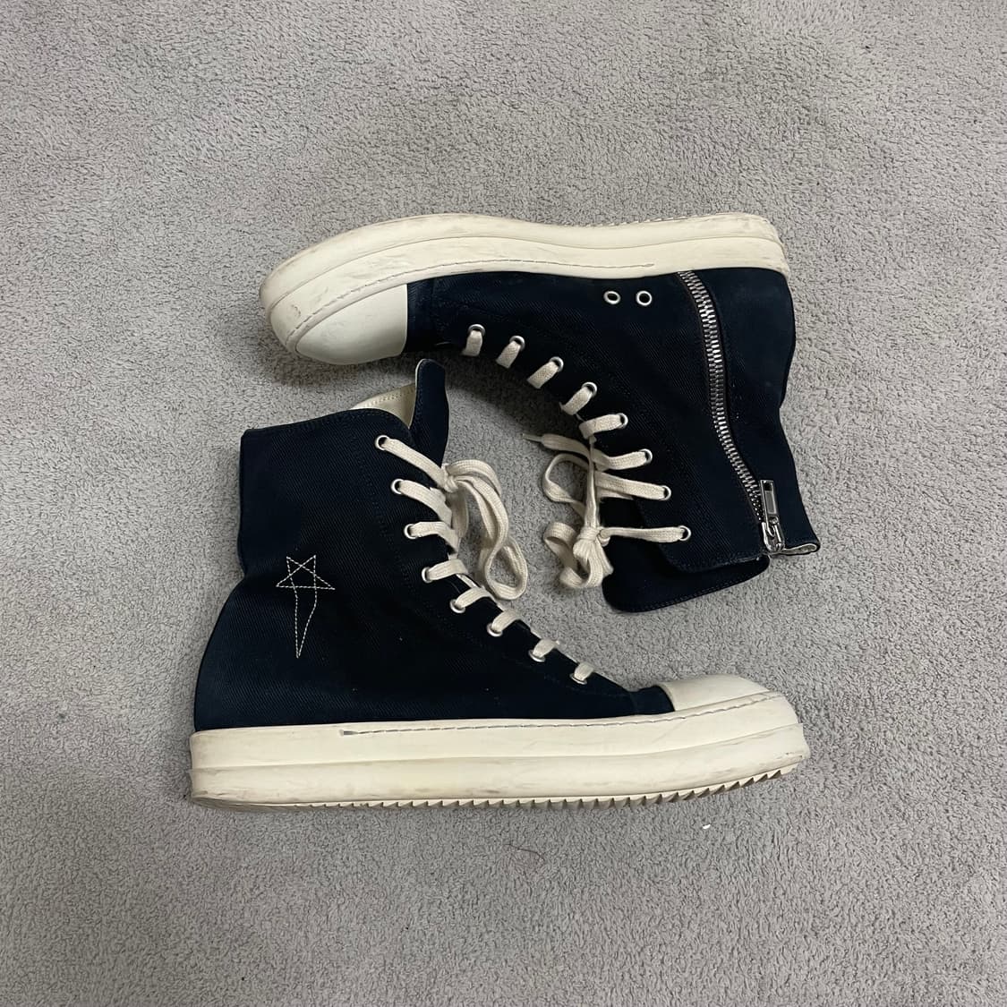 280) 릭오웬스 다크쉐도우 펜타그램 라몬즈 릭컨 하이탑 스니커즈  상품이미지1
