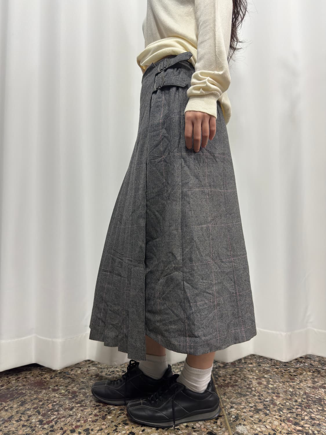 check buckle pleats skirt 상품이미지4