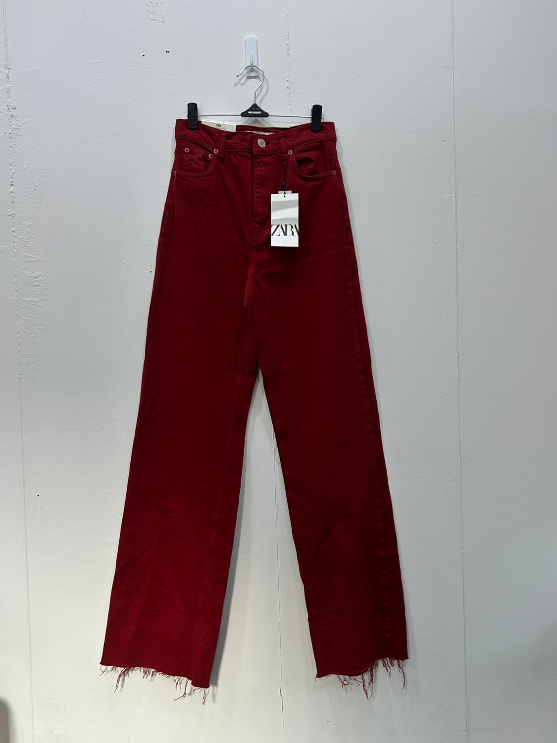 새상품 자라 ZARA 하이라이즈 와이드 데님팬츠 청바지 24~25인치 상품이미지1