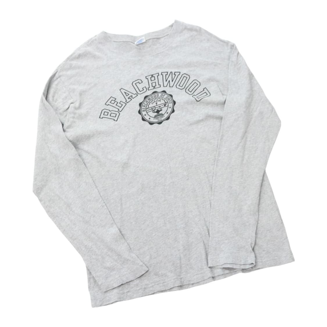 챔피온 빈티지 비치우드 칼리지 프린트 그레이 긴팔 티셔츠 (XL) 상품이미지1