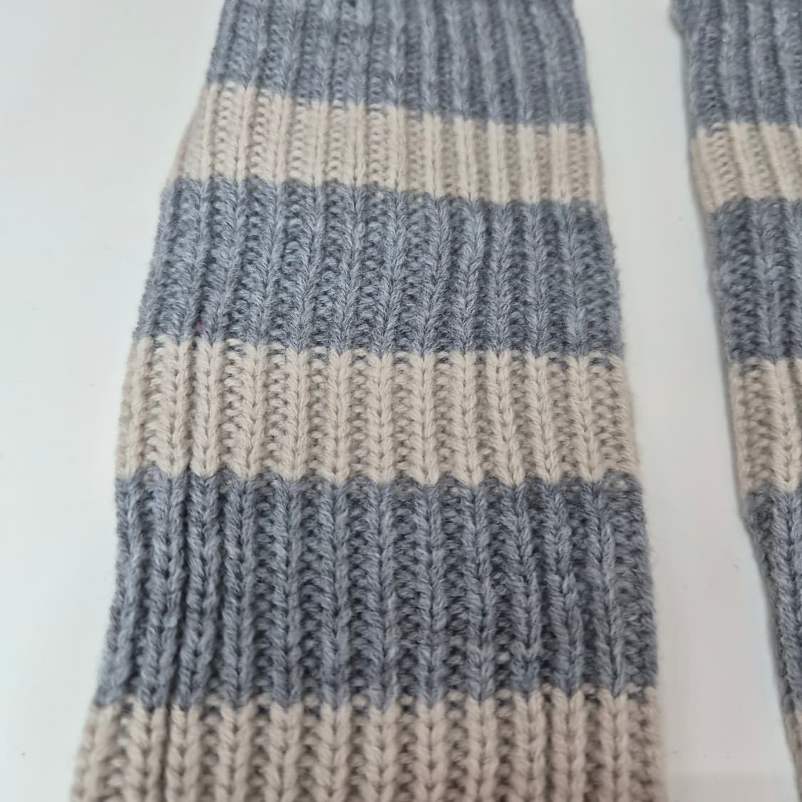 그레이 아이보리 스트라이프 니트 암워머 팔토시 상품이미지4