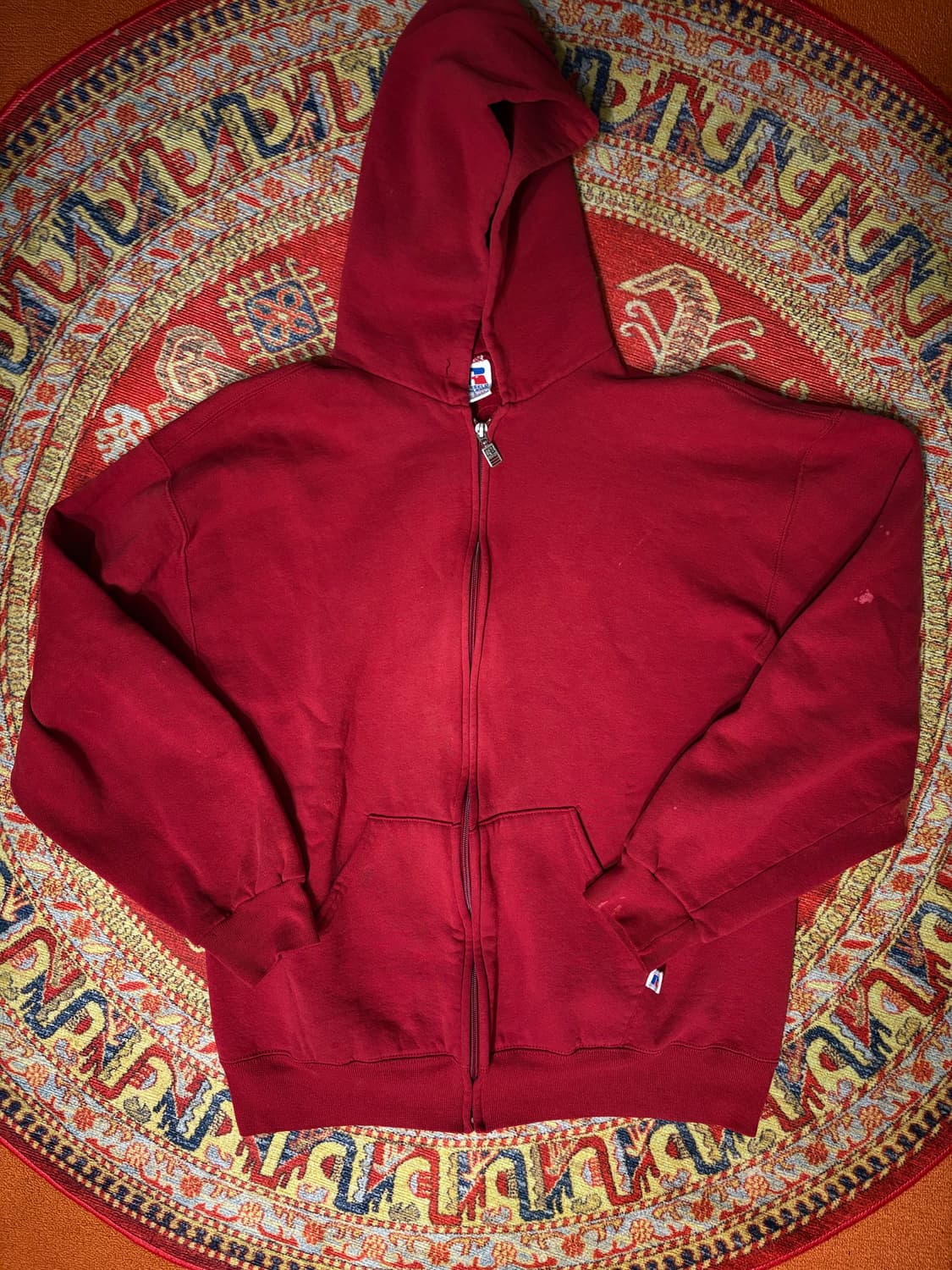 90s 미제 러셀 빈티지 후드집업 레드 상품이미지1