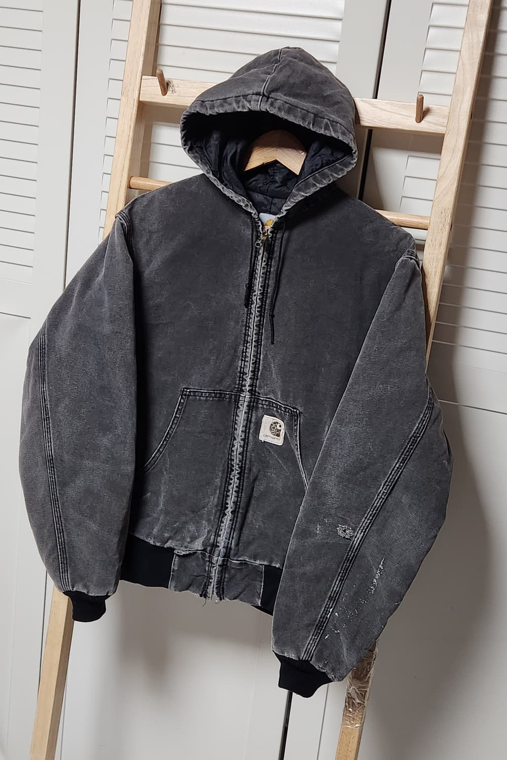 칼하트 J06 흑청 샌드스톤 워크 후드 자켓 상품이미지1