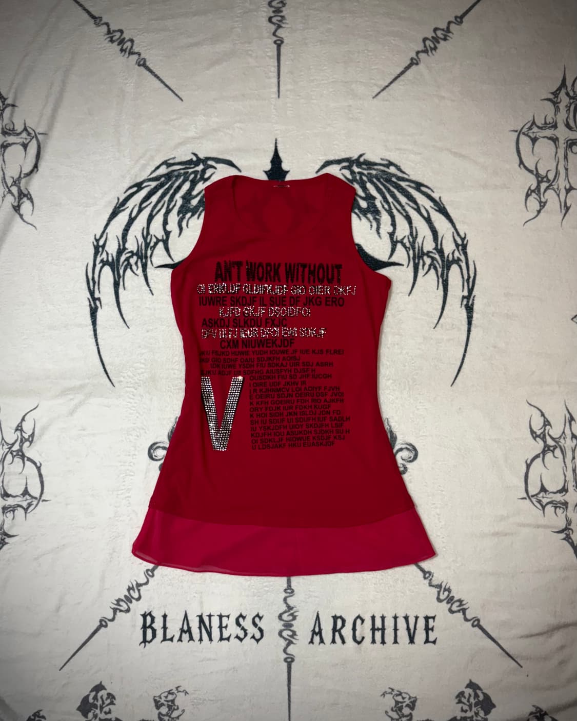 Y2K cubic lettering Layered sleeveless 상품이미지1
