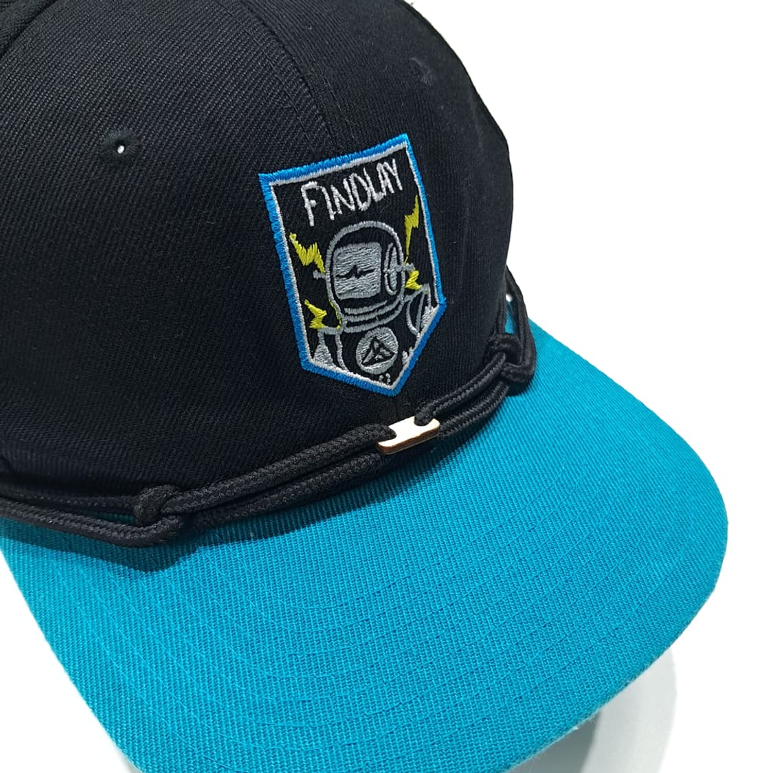 핀들레이 우주인 패치 블랙 & 청록 로프 볼캡 P2067 상품이미지1