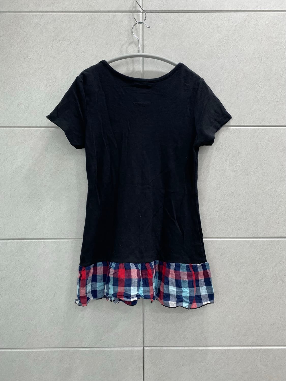 2000s Kitsch Mood Check Layered Slim Tee 상품이미지4
