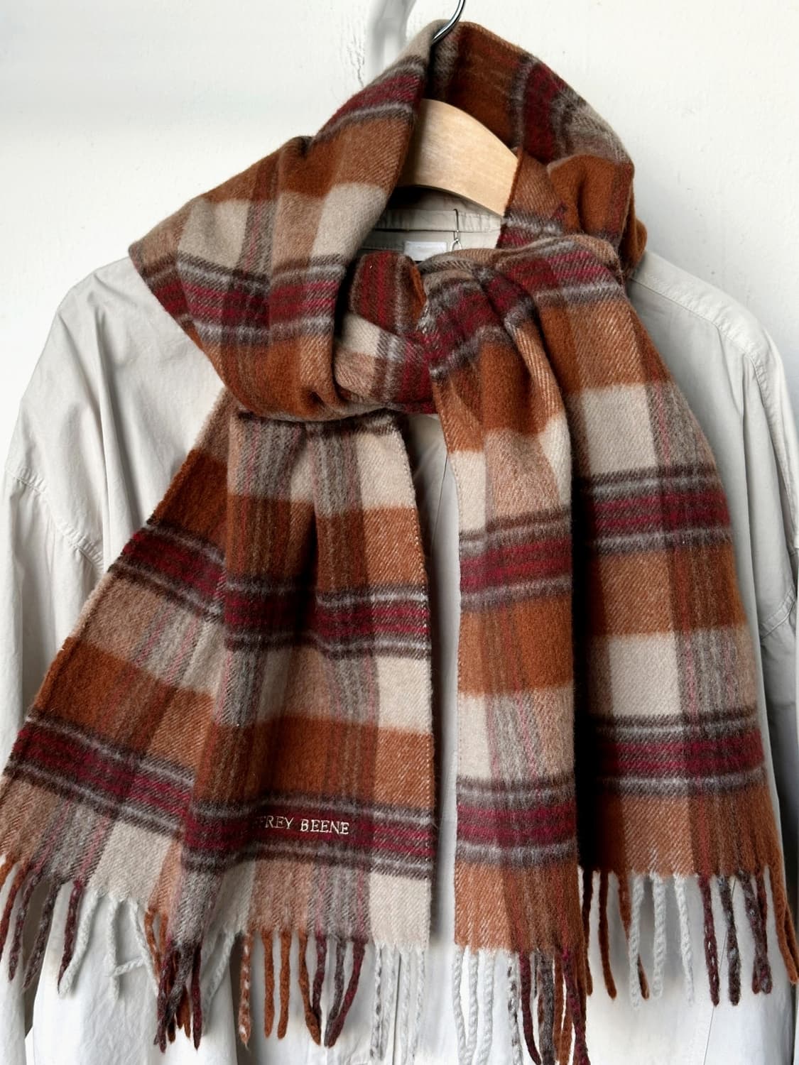 Brushed fabric design check muffler 상품이미지3