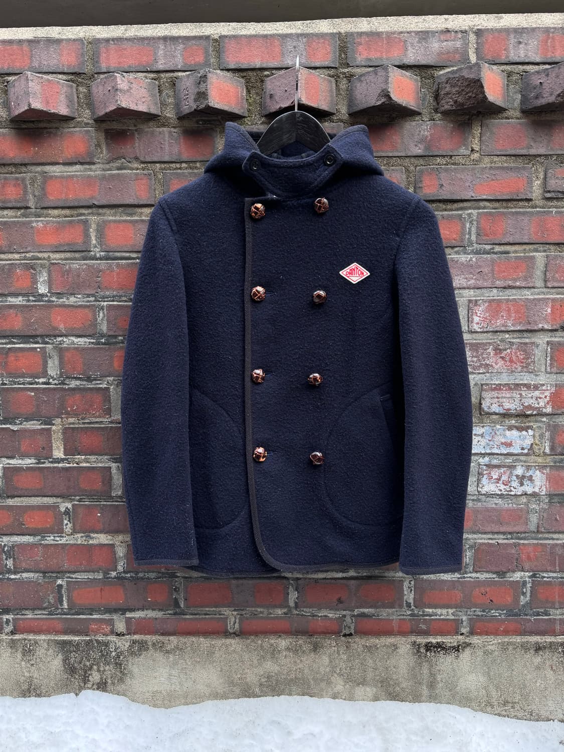 Danton 단톤 네이비 더블 울 후드자켓  상품이미지1