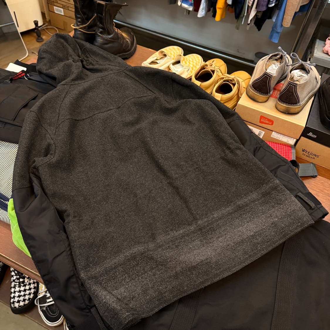 아르마니 익스체인지  울 베이스 사선지퍼 후드 자켓 숏코트 상품이미지5