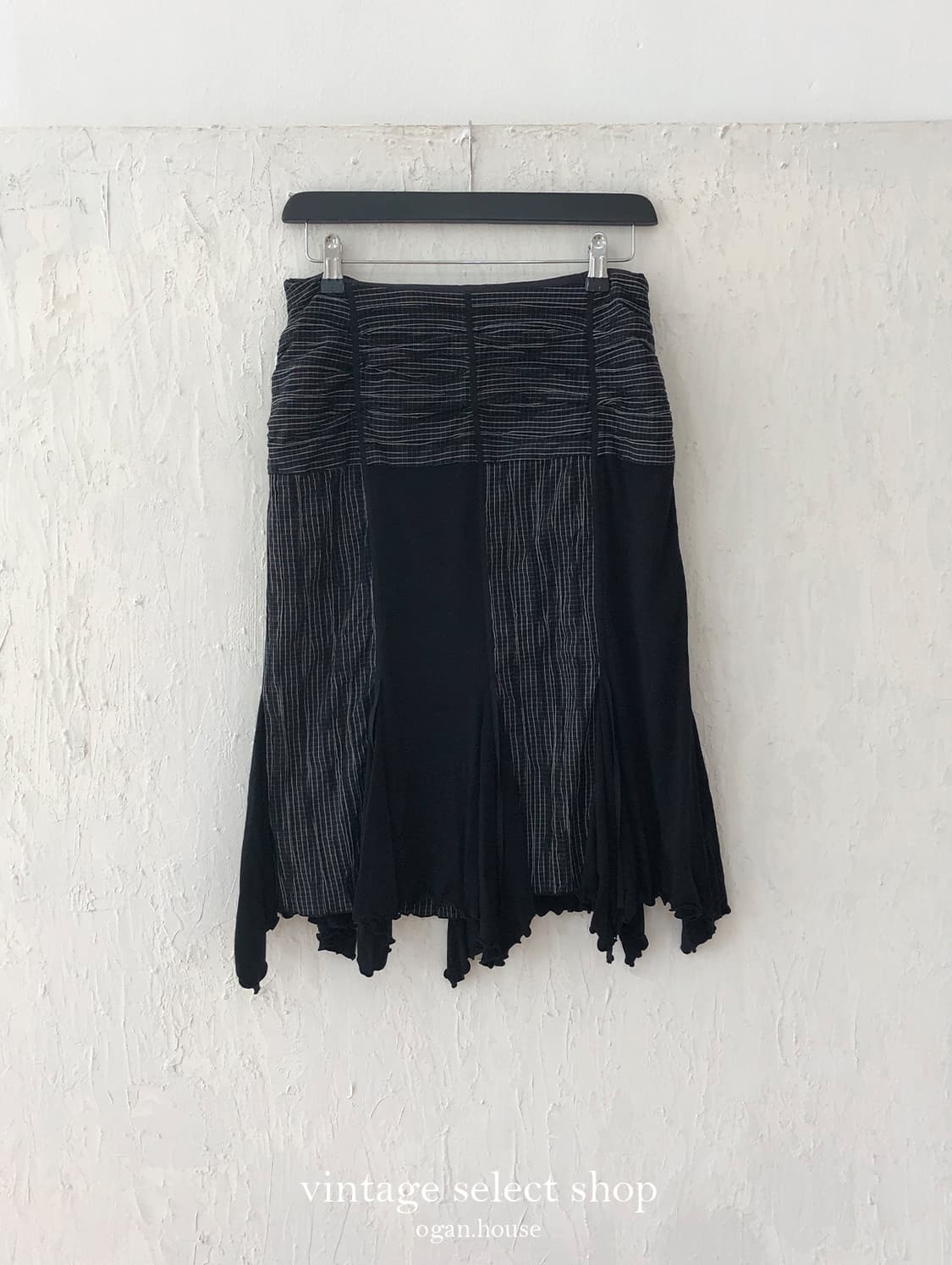 vintage patchwork asymmetry skirt 상품이미지1