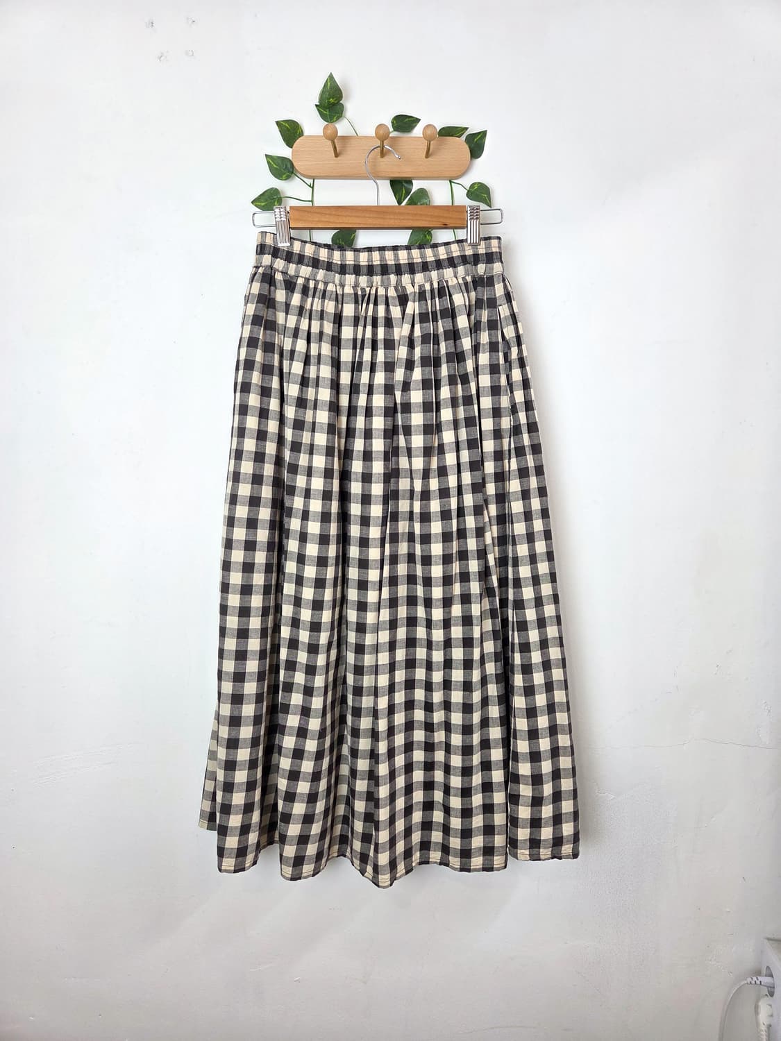 체크 린넨 롱스커트 상품이미지6
