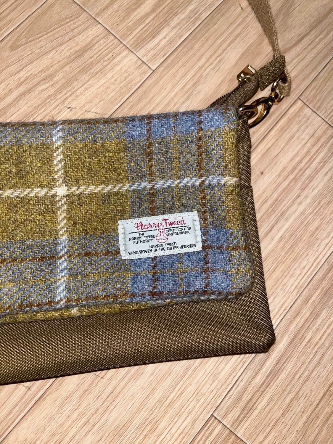 Harris Tweed 헤리스트위드 그린 체크 패턴 빈티지 크로스백 가방 상품이미지4