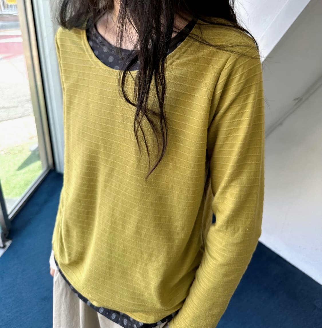 Design panel cotton L/S TOP 상품이미지6