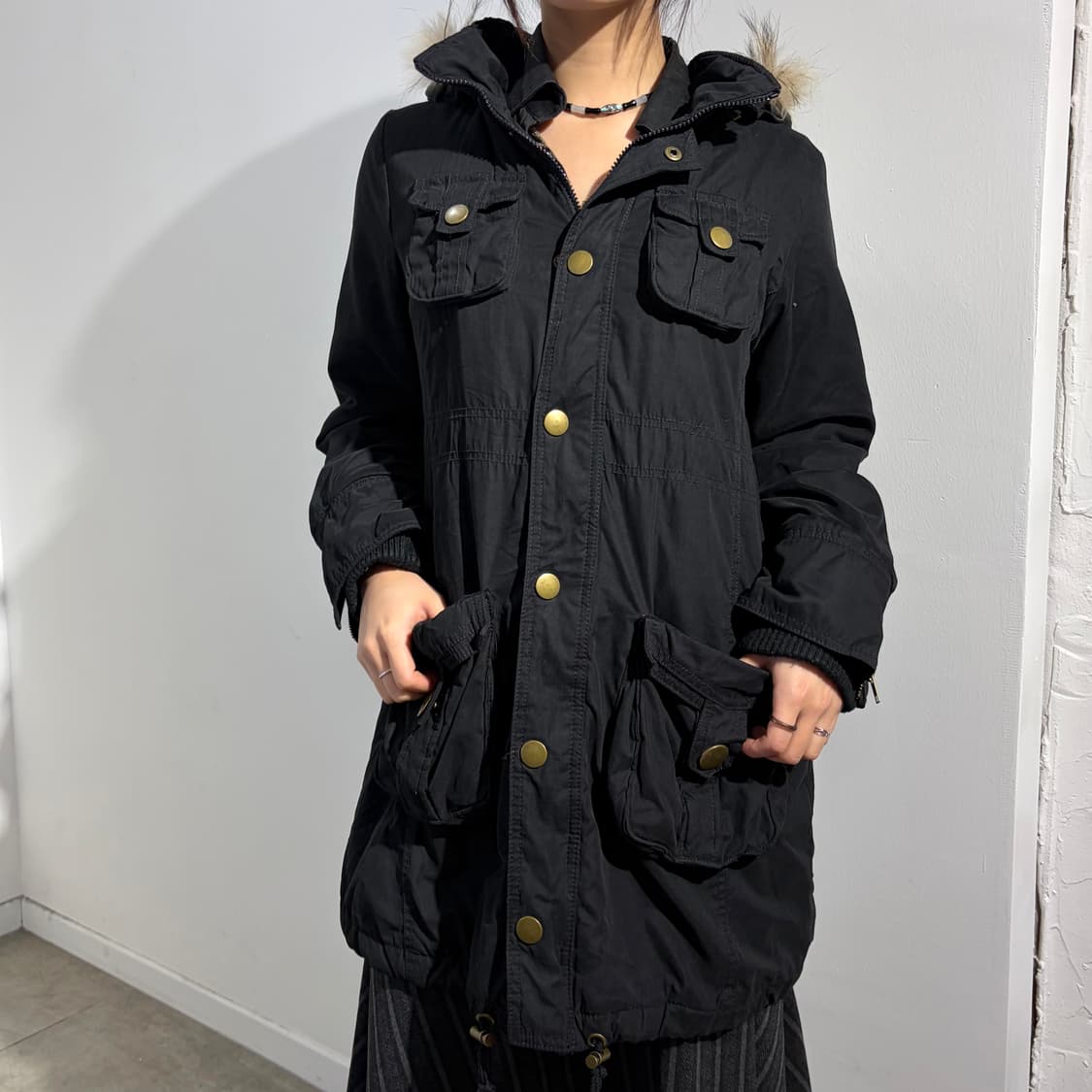 Colza 검정 야상 자켓 상품이미지1