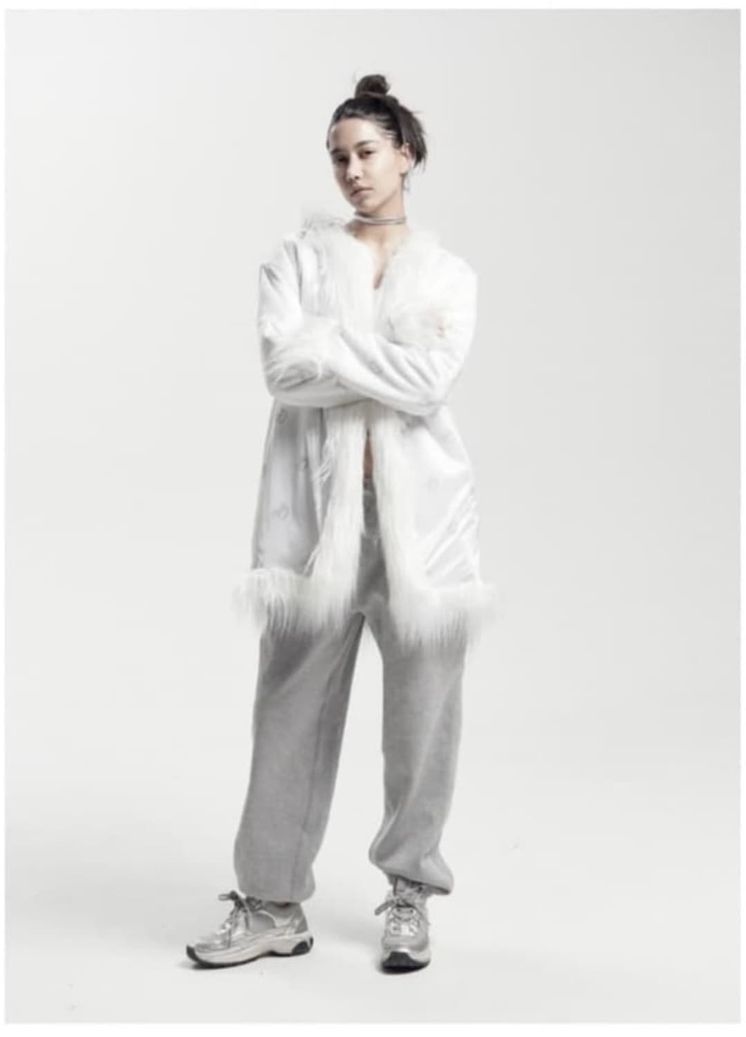 오도어 리버시블 퍼자켓 화이트 상품이미지3