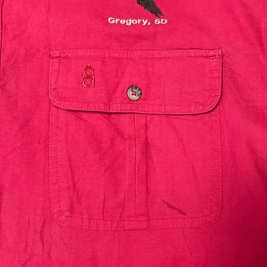 빈티지 빅사이즈 오버핏 레드 원포켓 코튼 헌팅 긴팔 셔츠 2XL 상품이미지4