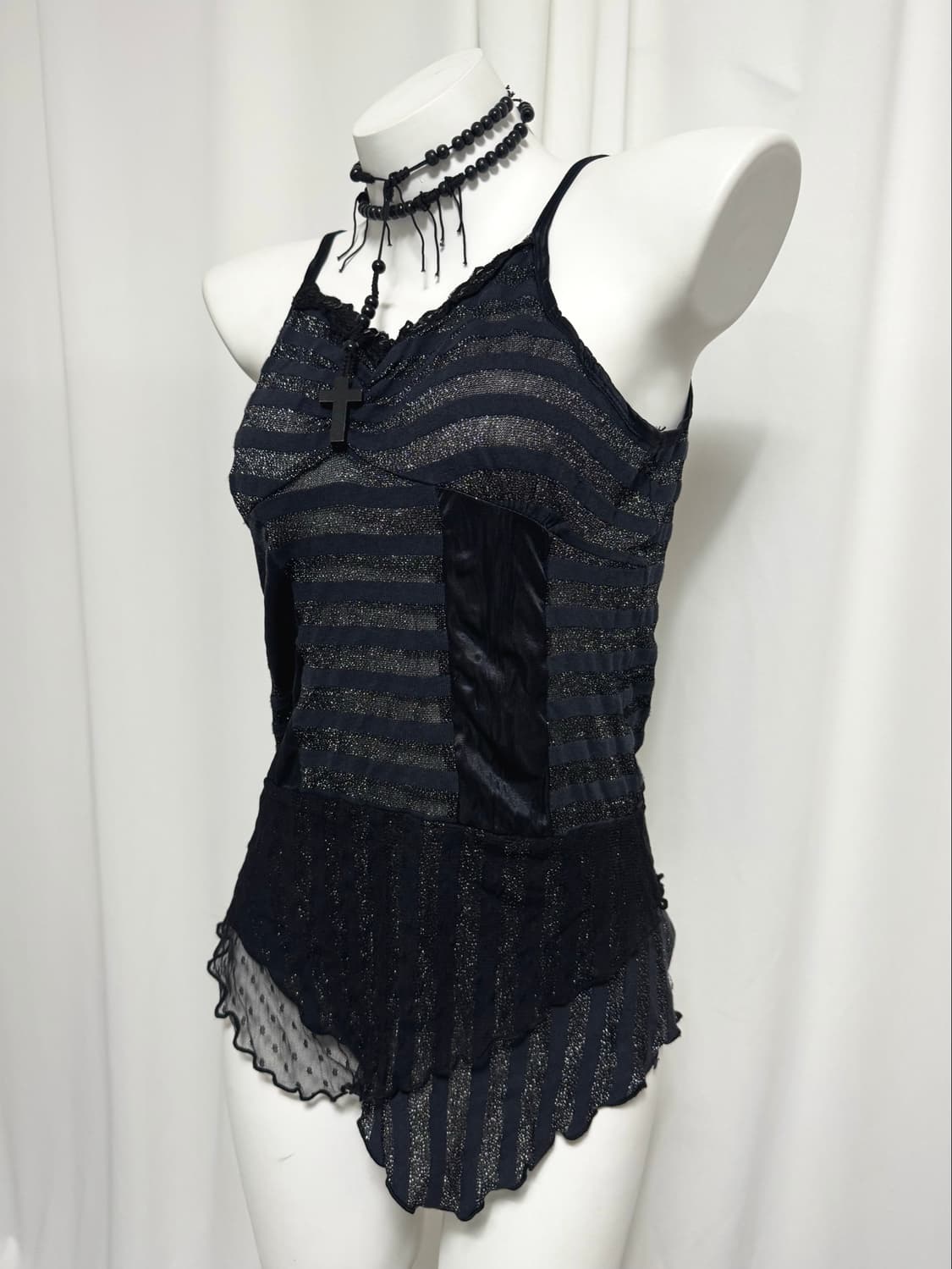 Stripe frill sleeveless 상품이미지2