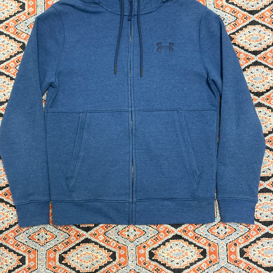 언더아머 블루 기모 후드집업 여성S 상품이미지3