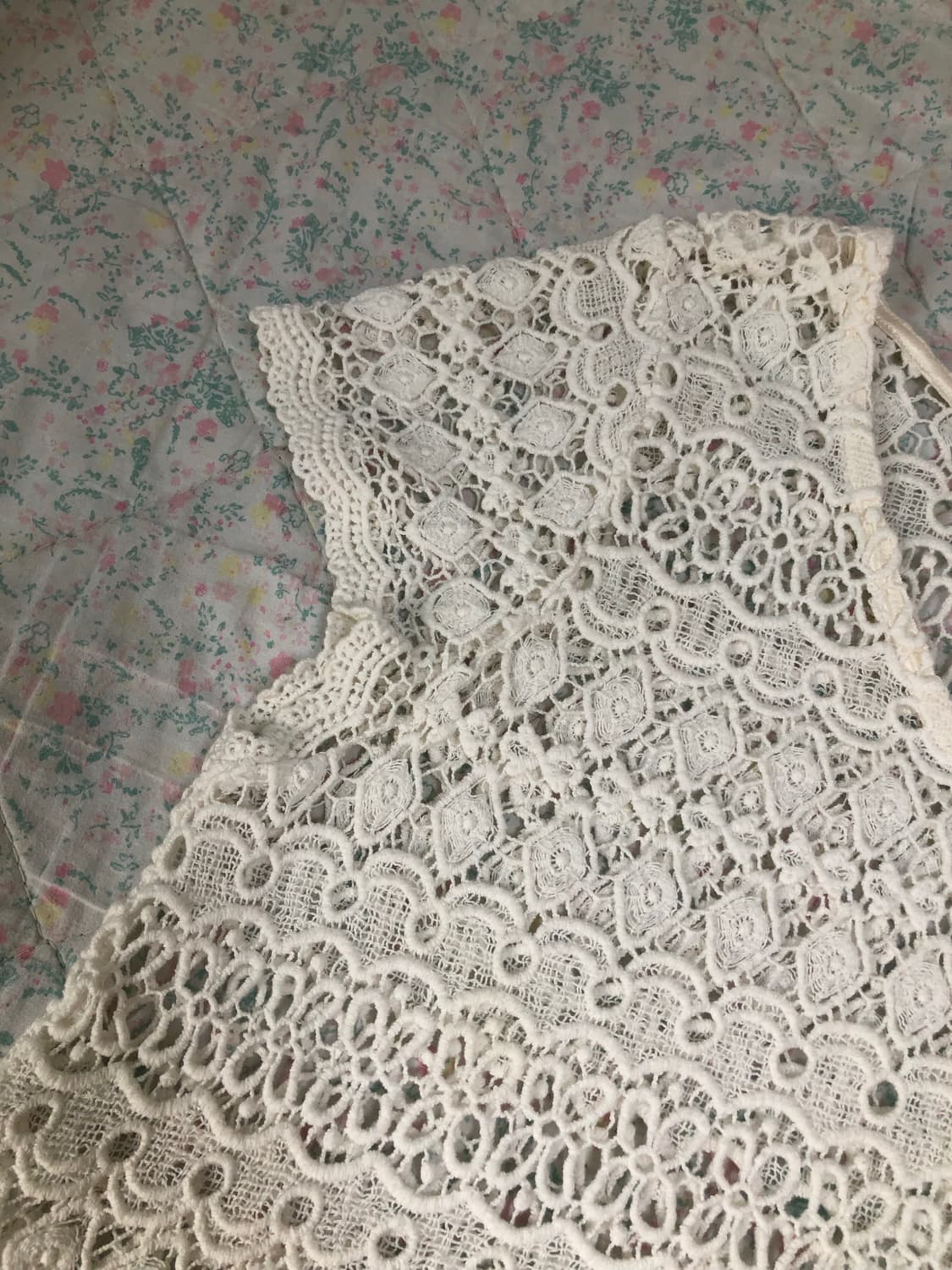 빈티지 크로쉐 크롭 반팔 니트 상품이미지5