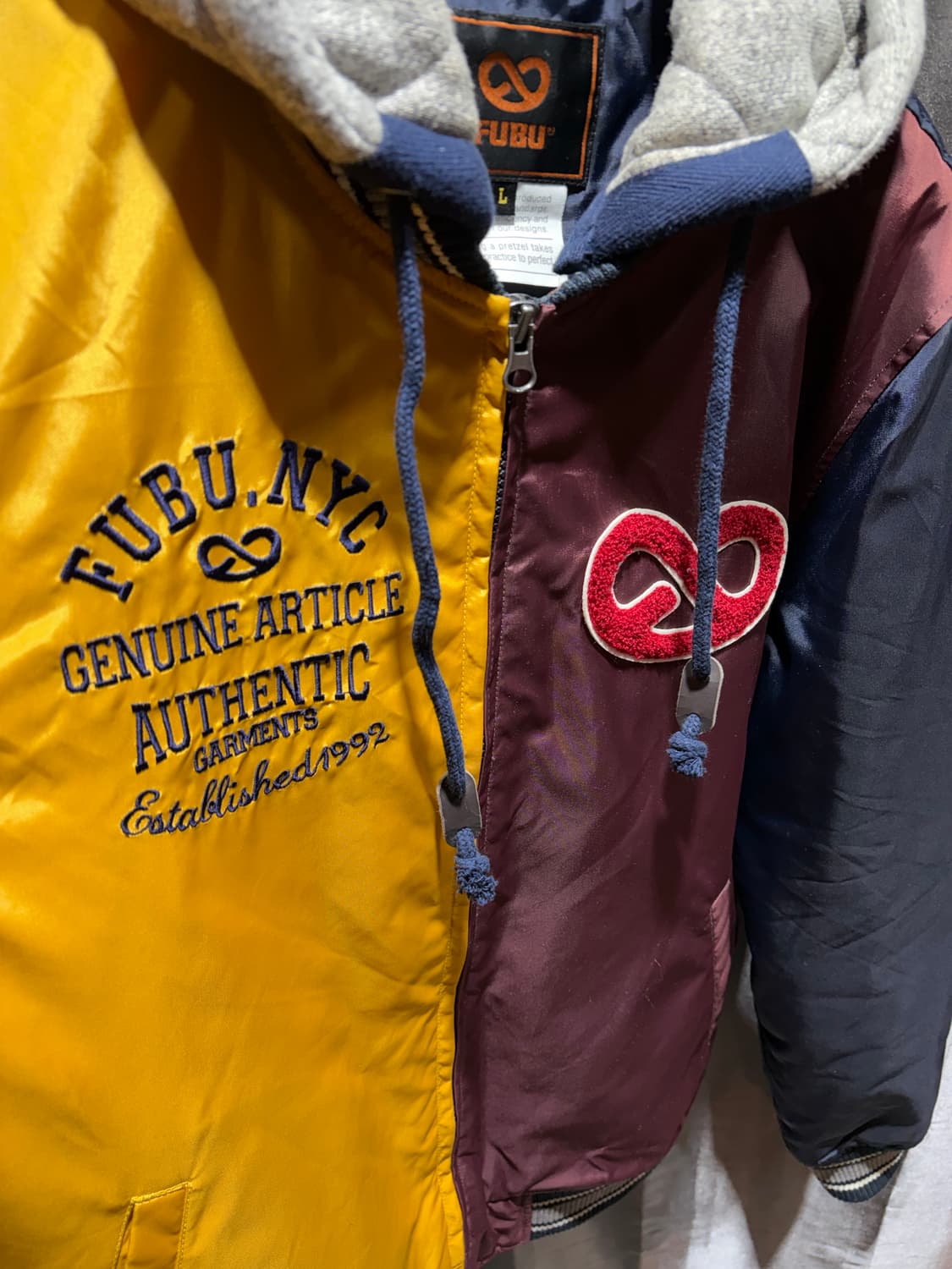 L FUBU 푸부 뉴욕시티 프레첼 나일론 후드 봄버 상품이미지5