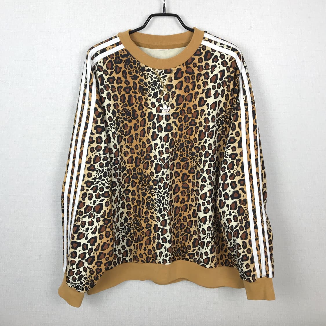 아디다스 오버핏 레오파드 호디 맨투맨 티셔츠 여성S 상품이미지1