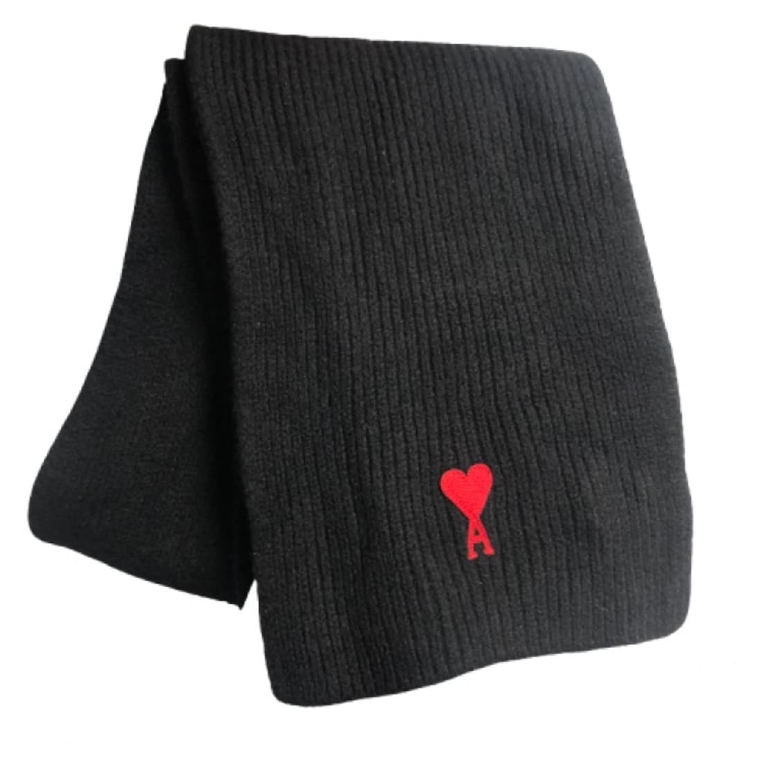 아미 블랙 하트 로고 울 머플러,목도리 상품이미지1