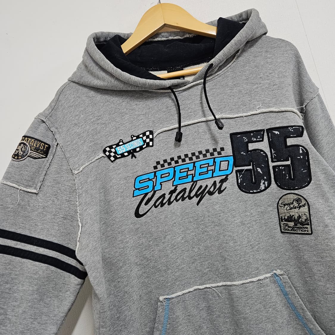 EXR 빈티지 컷팅 레이싱 후드티 XL 105 상품이미지3