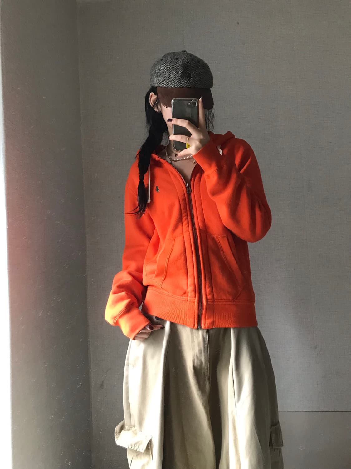 폴로 오렌지 스웻 후드집업 상품이미지3
