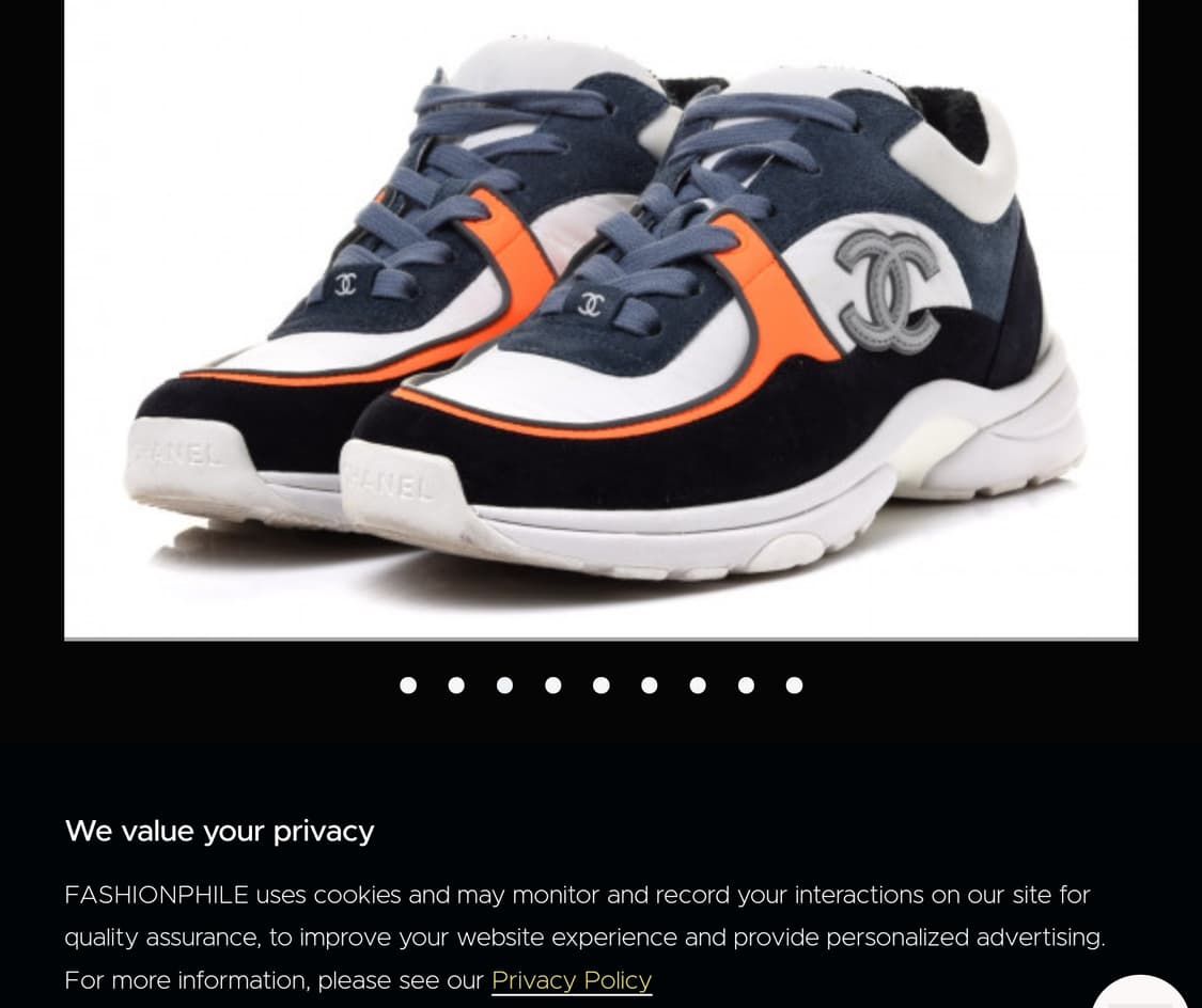 [정품] 샤넬 스니커즈 운동화 CC로고 화이트/블랙/오렌지37 새상품급  상품이미지10