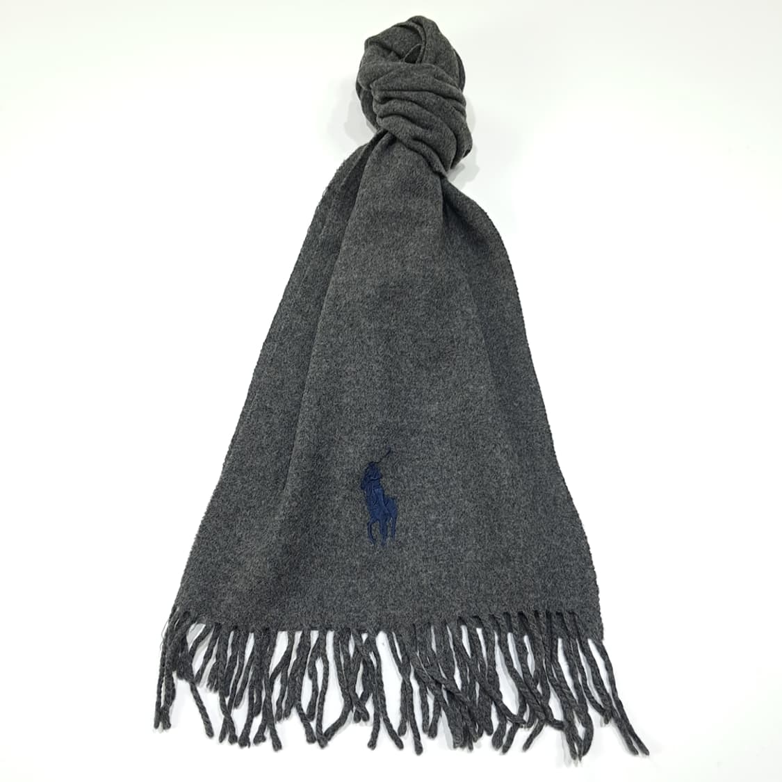 MX525 폴로 90s 이태리판 램스울 포니 차콜그레이 머플러 상품이미지1