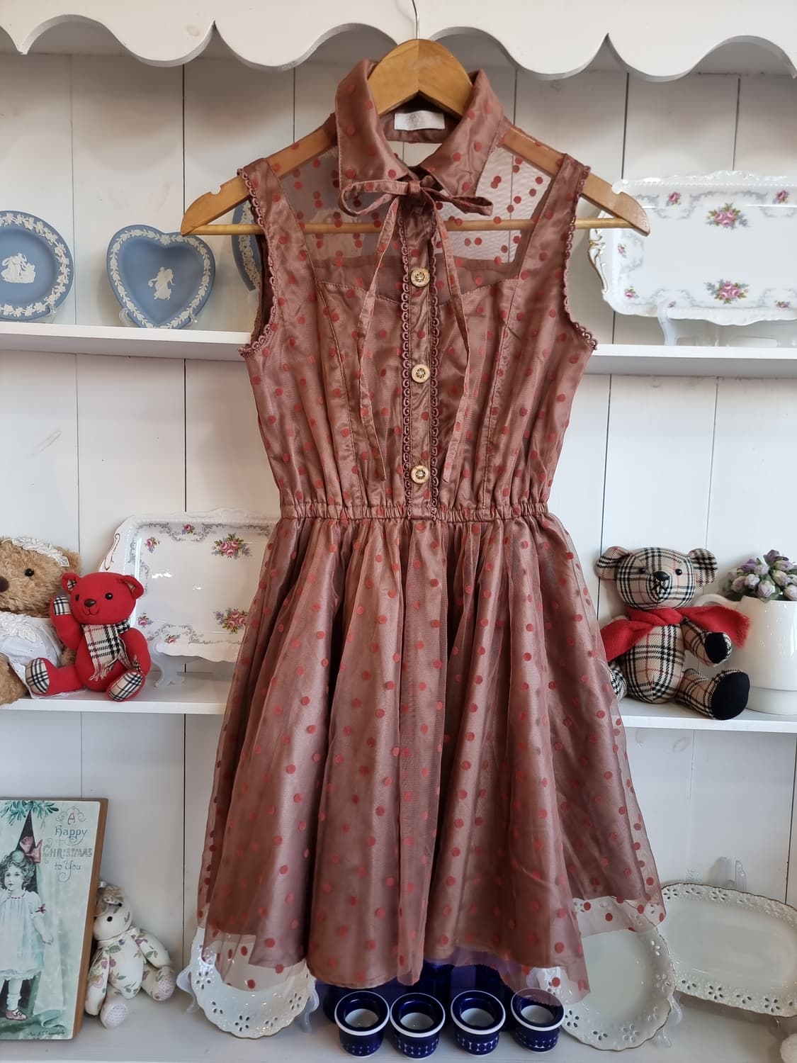 LIZ LISA(리즈리사)초콜릿 도트 시스루 원피스 상품이미지5