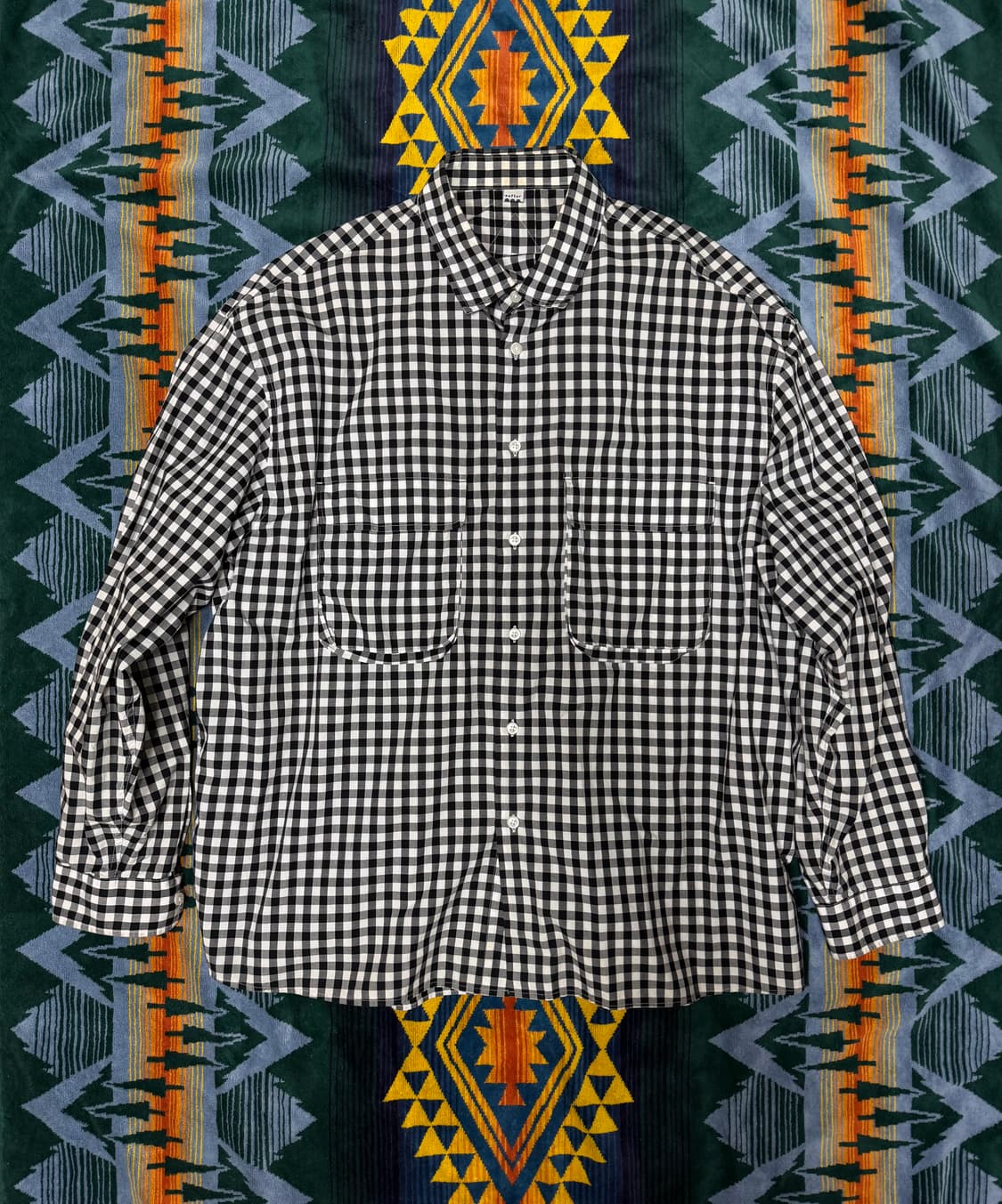 GINGHAM WIDE SHIRT BLACK  상품이미지1
