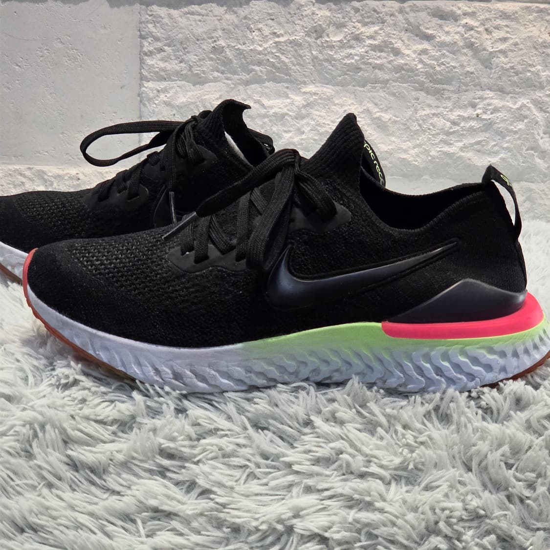 8a-22:나이키 에픽 리액트 플라이니트 1 블랙 24.5cm 상품이미지2