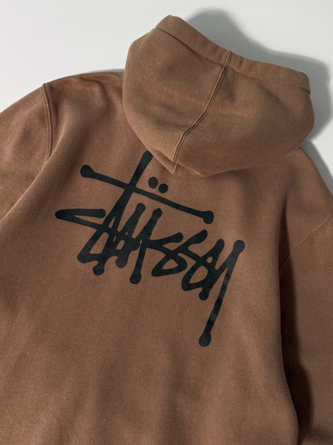 스투시 usa 루즈핏 브라운 베이직 스탁로고 스웻 후드집업  상품이미지4