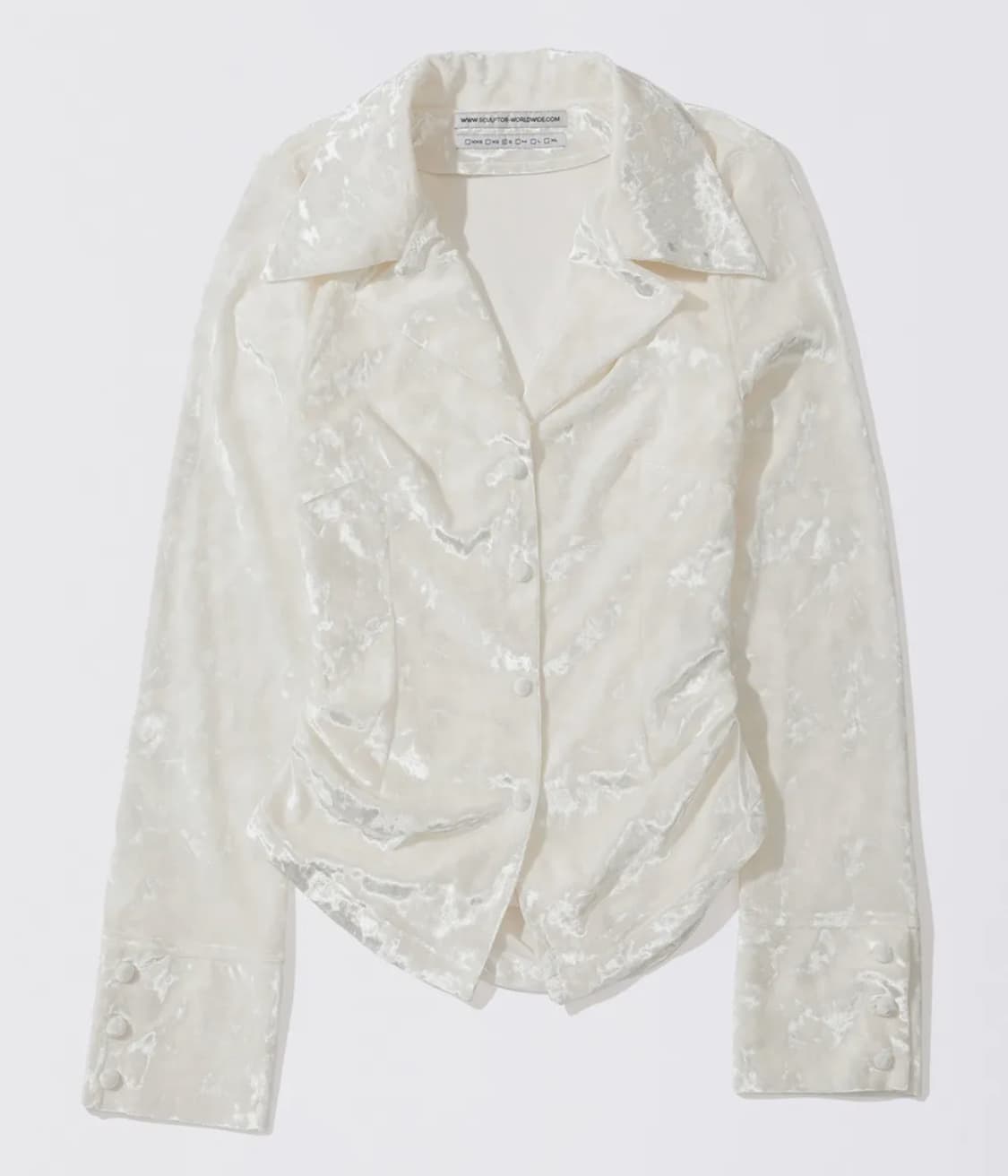 스컬프터 Velour Collar Shirt White 상품이미지2