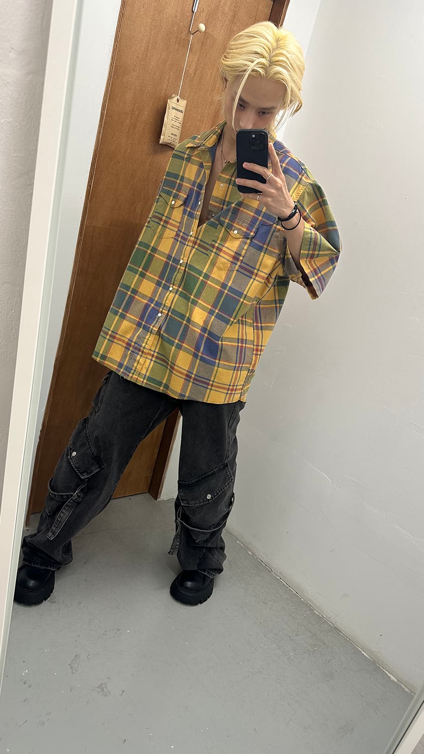 Wrangler Western Check Half Shirt 상품이미지3