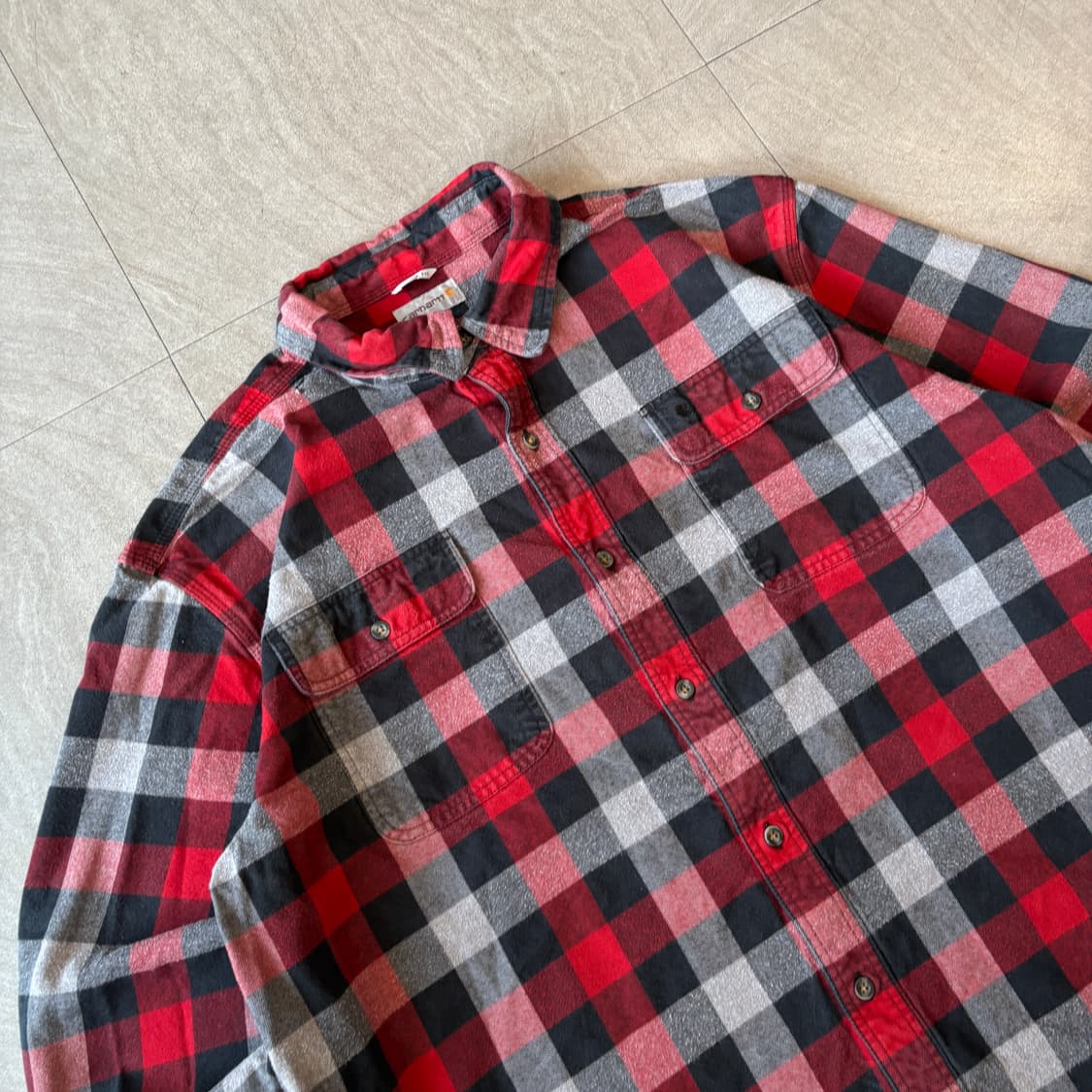 칼하트 오리지널 해비 코튼 체크 긴팔 셔츠  상품이미지2