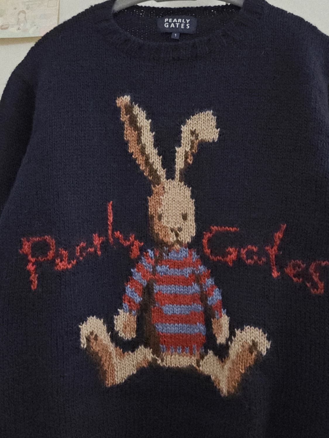 빈티지 pearly gates 토끼 니트 상품이미지3